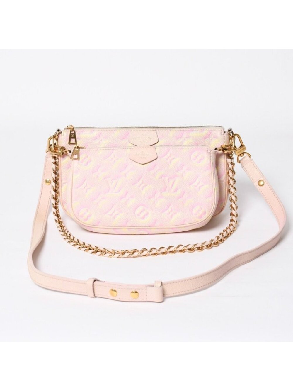 Louis Vuitton Monogram Empreinte Multi Pochette Accessoires Gold Handbag